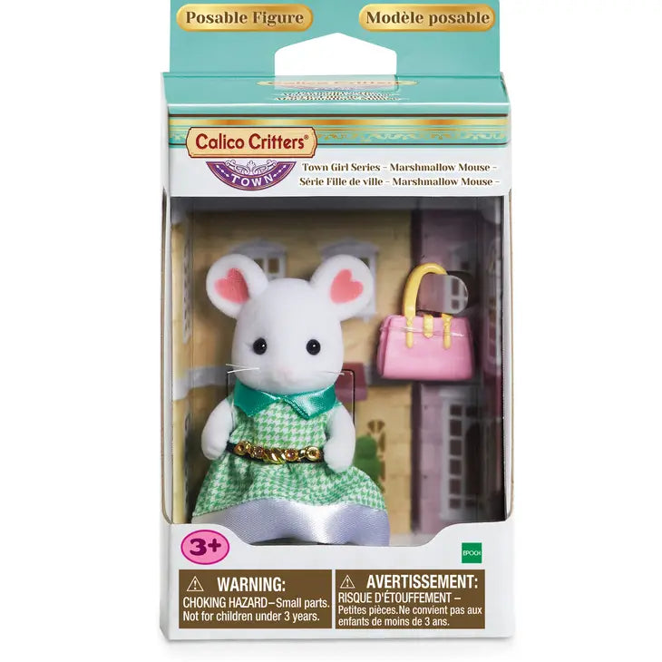 Calico Critters – Doll Figure – White Mouse in Satin Dress