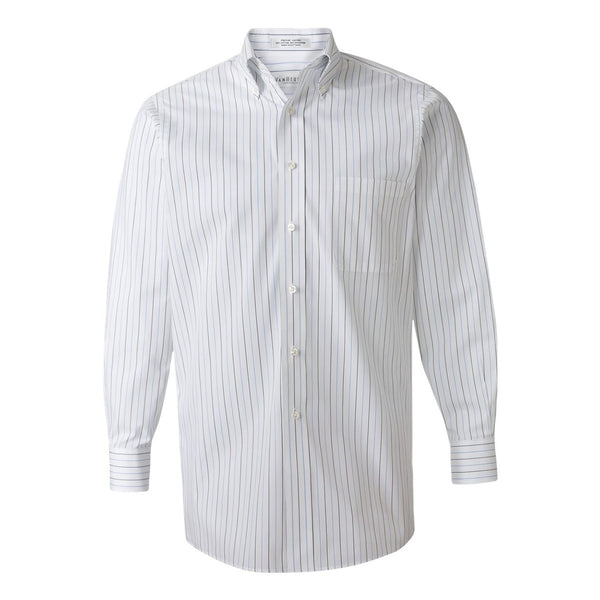 Van Heusen Men’s Pinstripe Long Sleeve Regular Fit Pinpoint Shirt-Alpha Sized