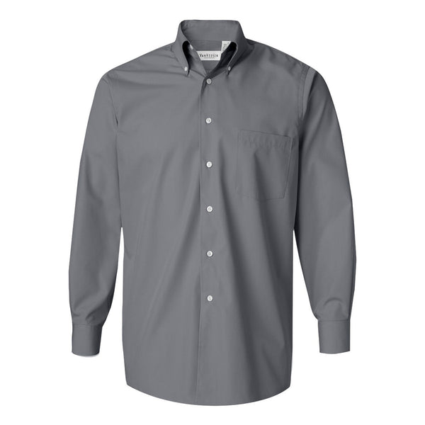 Van Heusen Men’s Slate Silky Poplin Dress Shirt