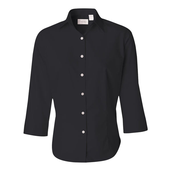 Van Heusen Women’s Black 3/4 Sleeve Twil Dress Shirt