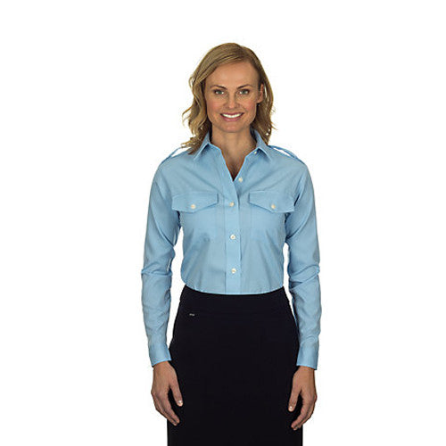 Van Heusen Women’s Blue Aviator Shirt-Long Sleeve