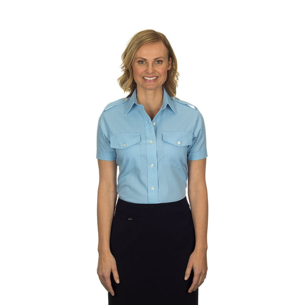 Van Heusen Women’s Blue Aviator Shirt-Short Sleeve