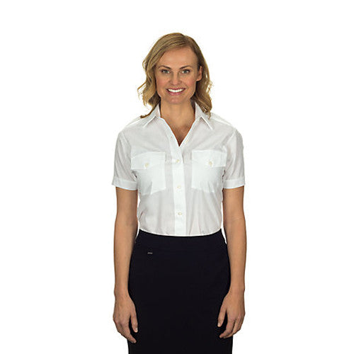 Van Heusen Women’s White Aviator Shirt-Short Sleeve