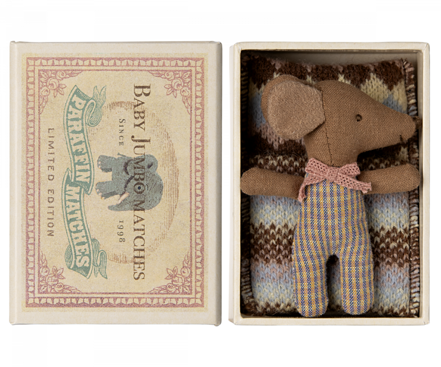 Maileg – Sleepy Wakey Baby Mouse In Matchbox – Rose