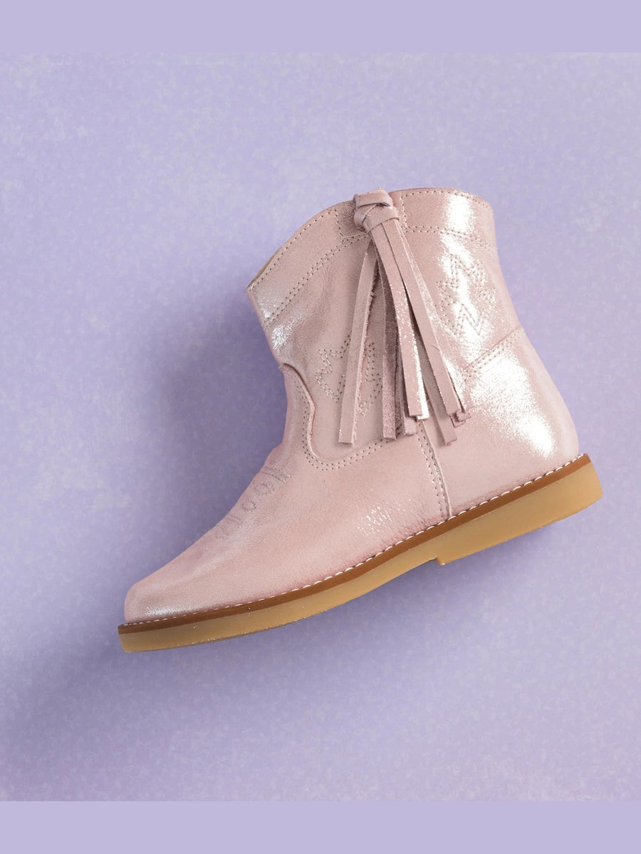 Hannah Suede Boot – Metallic Pink