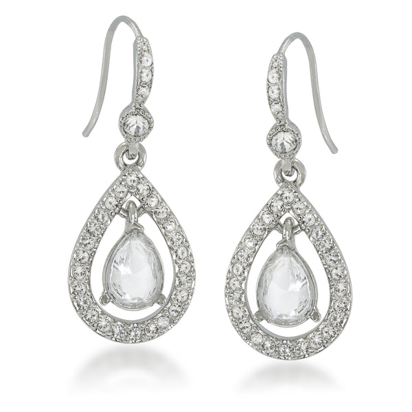 Carolee The Kate Crystal Teardrop Pierced Earrings