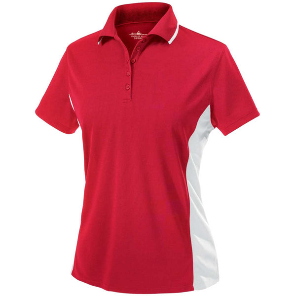 Charles River Women’s Red/White Color Blocked Wicking Polo