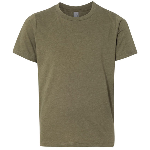 Next Level Boy’s Military Green CVC Crew Tee