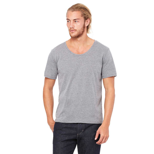 Bella + Canvas Men’s Grey Triblend Jersey Wide Neck T-Shirt