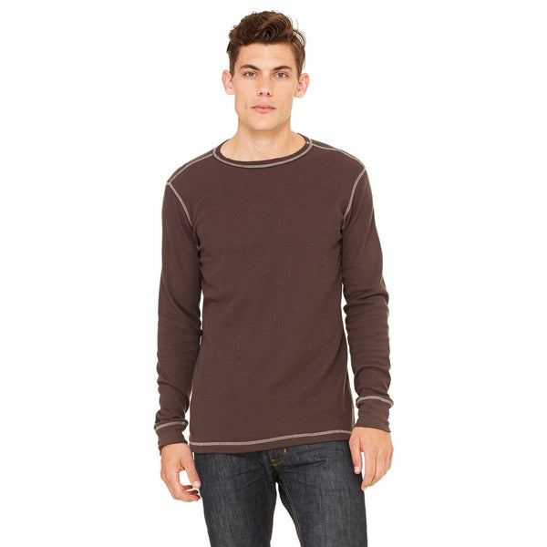 Bella + Canvas Men’s Brown/Tan Thermal Long-Sleeve T-Shirt