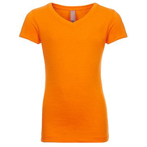 Next Level Girl’s Orange Adorable CVC V-Neck Tee