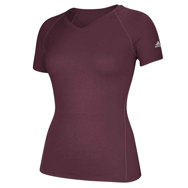 adidas Women’s Collegiate Burgundy Climalite Short Sleeve Tee