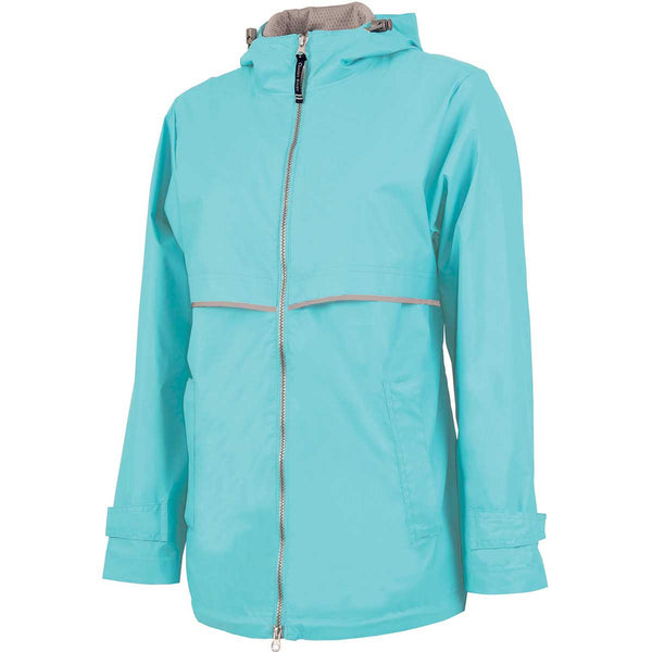 Charles River Women’s Aqua/Reflective New Englander Rain Jacket