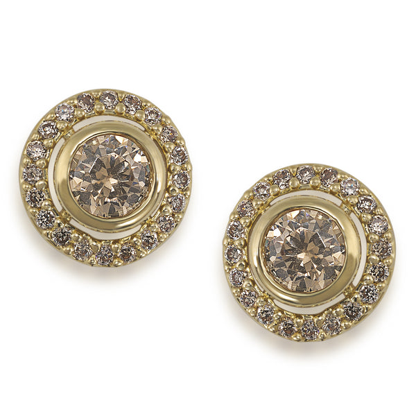 Carolee The Brenda Topaz Round Stud Pierced Earrings