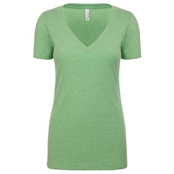 Next Level Women’s Apple Green CVC Deep V Tee