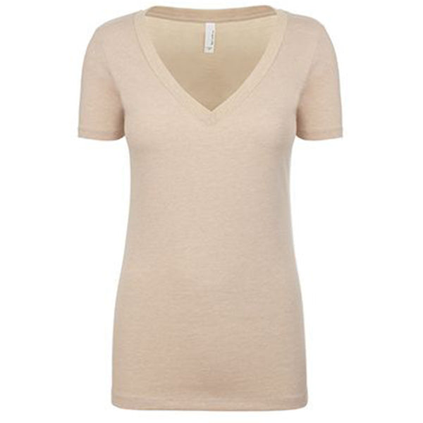 Next Level Women’s Cream CVC Deep V Tee