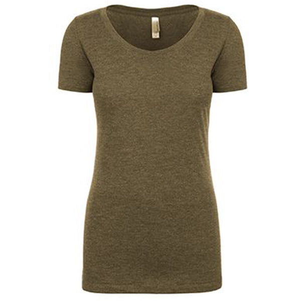 Next Level Women’s Military Green Triblend Scoop Tee