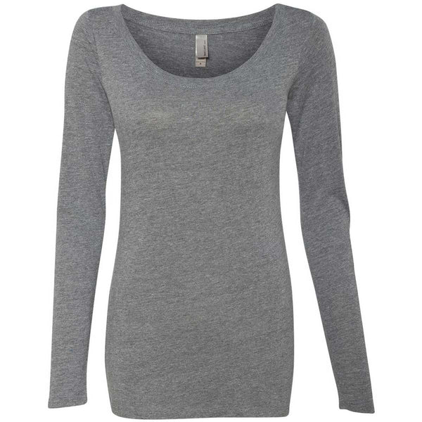 Next Level Women’s Premium Heather Triblend Long-Sleeve Scoop Tee