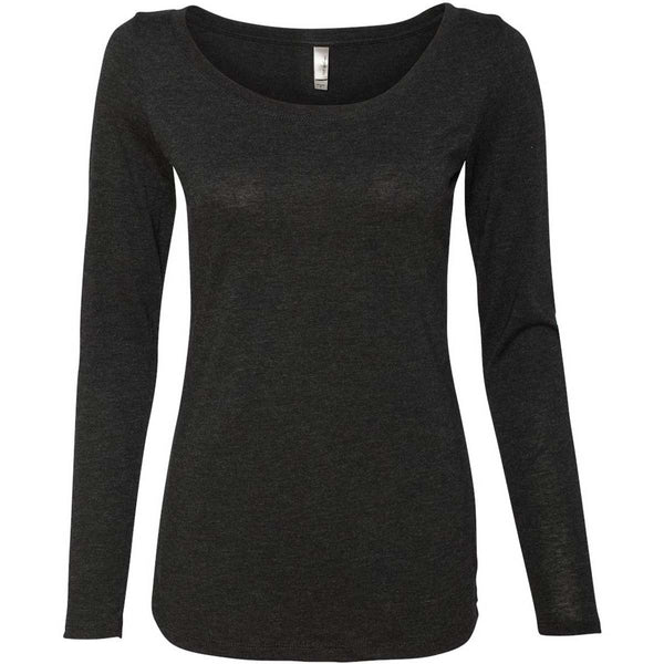 Next Level Women’s Vintage Black Triblend Long-Sleeve Scoop Tee