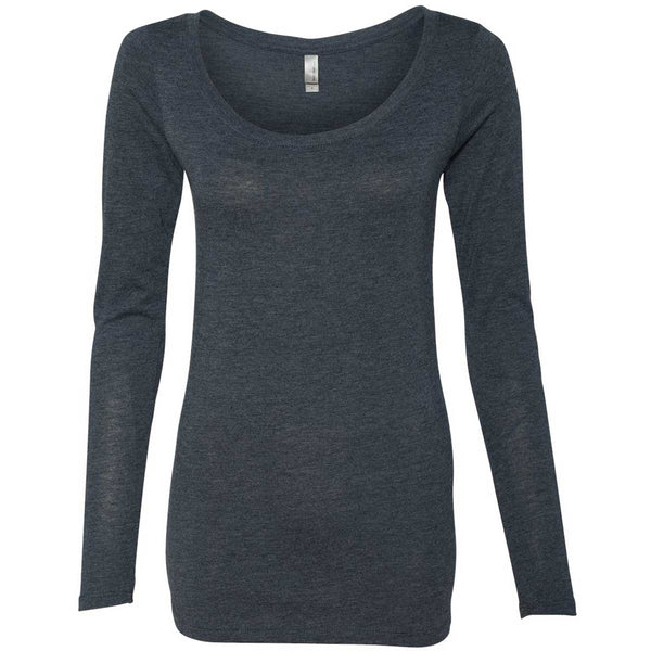 Next Level Women’s Vintage Navy Triblend Long-Sleeve Scoop Tee