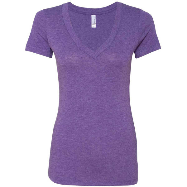 Next Level Women’s Purple Rush Triblend Deep-V Tee