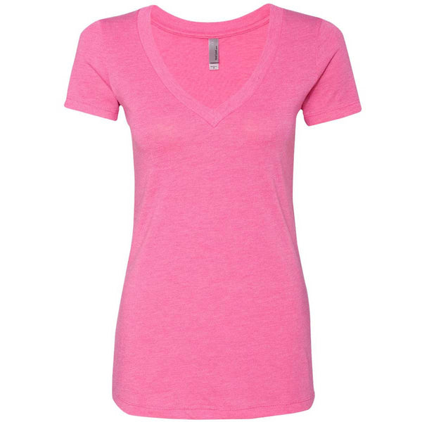 Next Level Women’s Vintage Pink Triblend Deep-V Tee