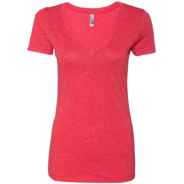 Next Level Women’s Vintage Red Triblend Deep-V Tee