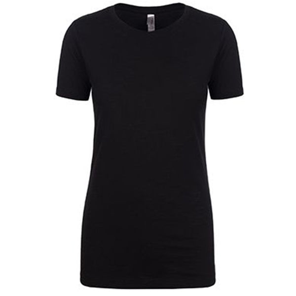 Next Level Women’s Black Slub Crew Tee