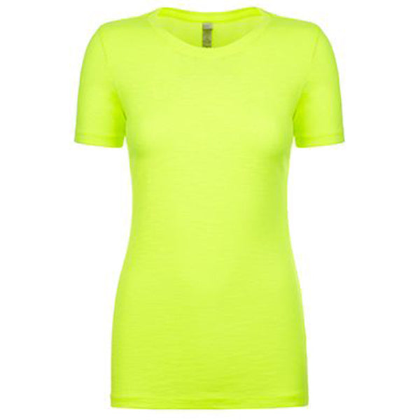 Next Level Women’s Neon Yellow Slub Crew Tee