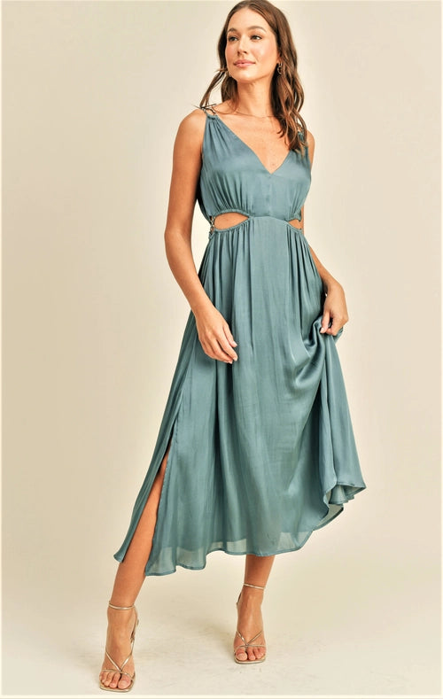 Marci Cut Out Midi Dress – Aqua