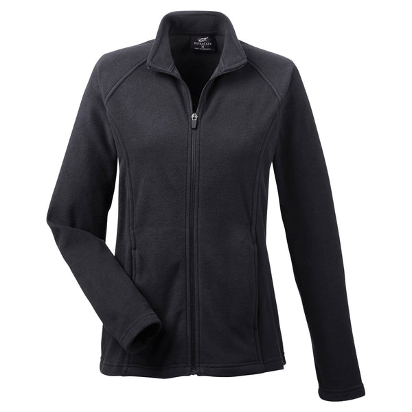 UltraClub Women’s Black Cool & Dry Full-Zip Microfleece