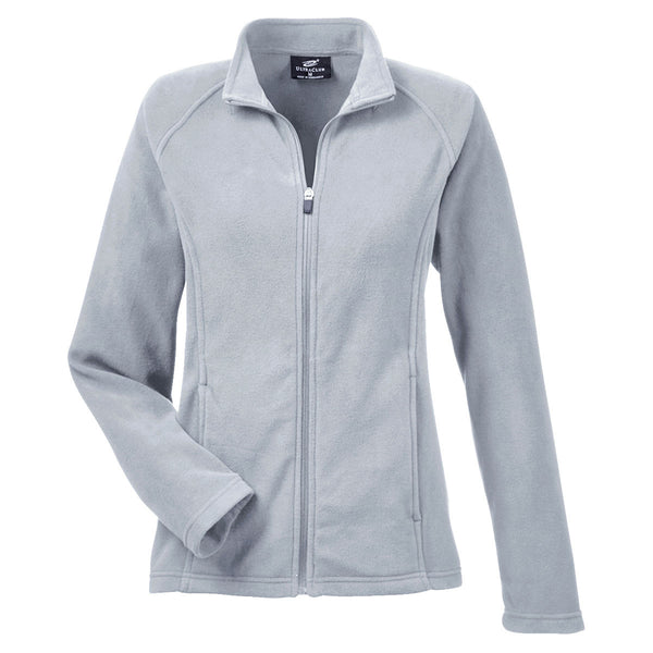 UltraClub Women’s Silver Cool & Dry Full-Zip Microfleece