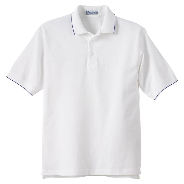 Extreme Men’s White/Navy Cotton Jersey Polo