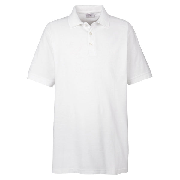 UltraClub Men’s White Basic Pique Polo