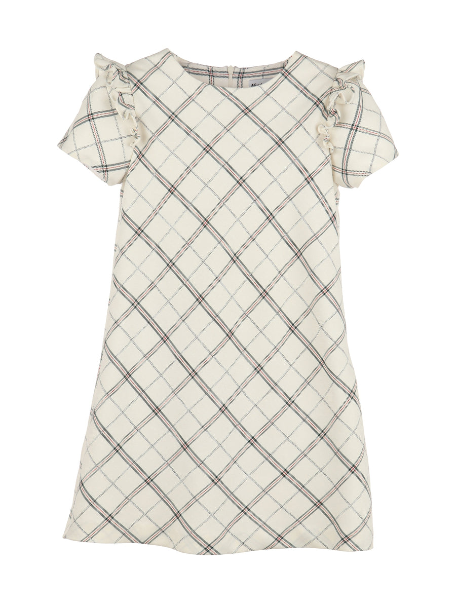 Ivory Tartan Plaid Dress