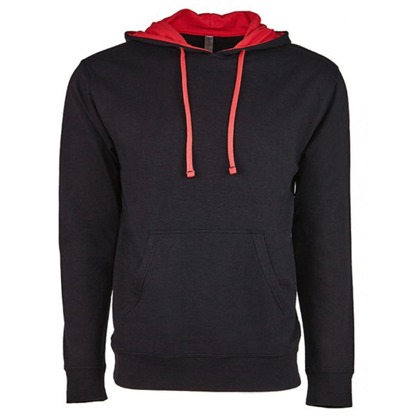 Next Level Unisex Black/Red French Terry Pullover Hoodie