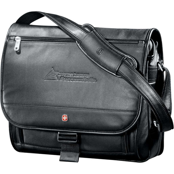 Wenger Black Executive Leather 17″ Computer Messenger