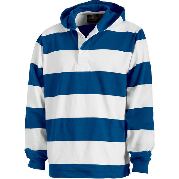 Charles River Men’s Royal/White Hooded Rugby Pullover