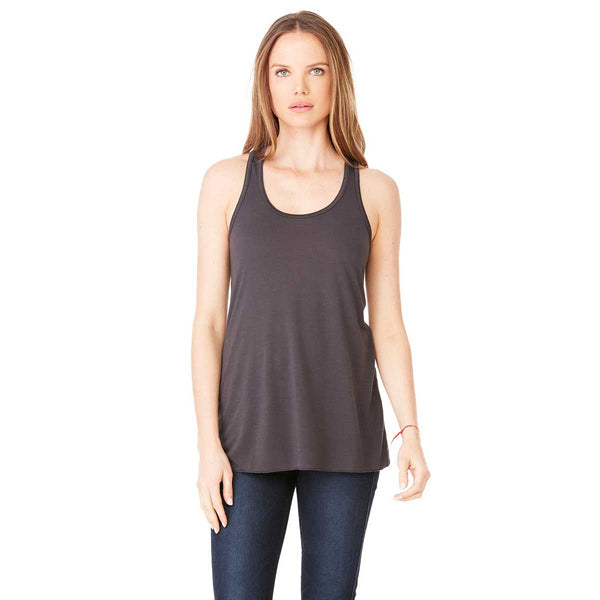 Bella + Canvas Women’s Dark Grey Flowy Racerback Tank