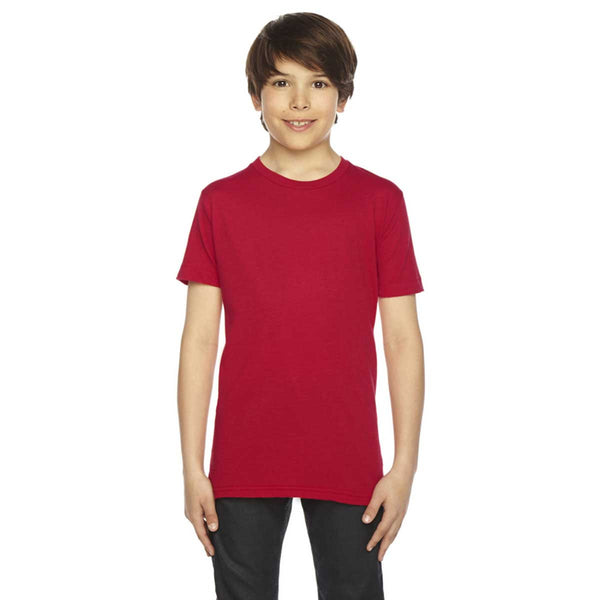 American Apparel Youth Red 50/50 Poly-Cotton Short Sleeve Tee