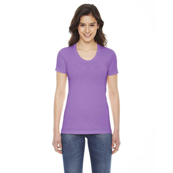 American Apparel Women’s Orchid Poly-Cotton Short-Sleeve Crewneck