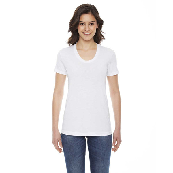 American Apparel Women’s White Poly-Cotton Short-Sleeve Crewneck