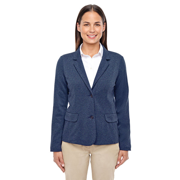 Devon & Jones Women’s Navy Heather Fairfield Herringbone Soft Blazer