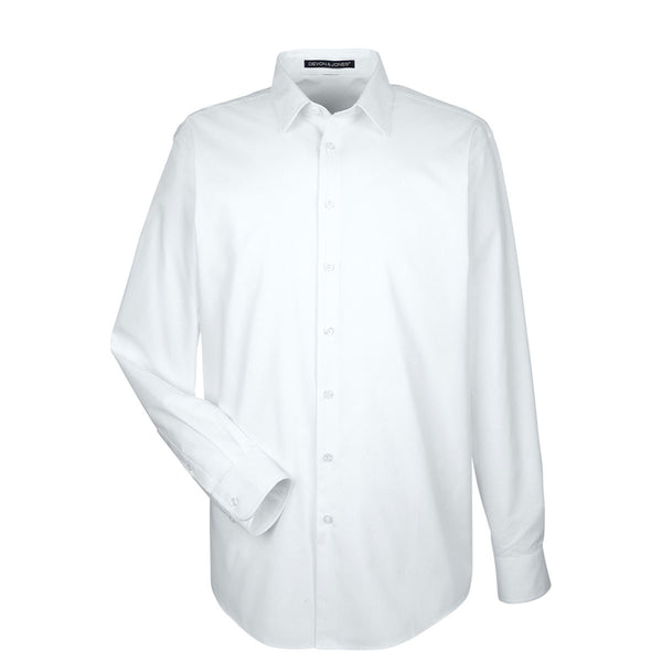 Devon & Jones Men’s White Crown Collection Royal Dobby Shirt