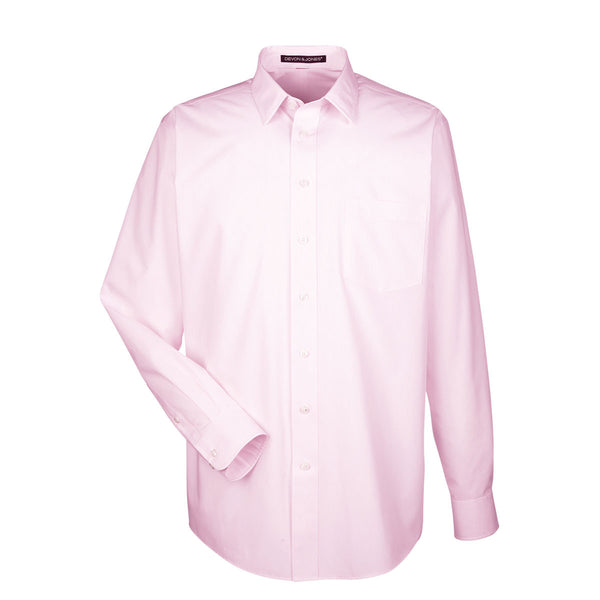 Devon & Jones Men’s Pink/White Crown Collection Striped Shirt