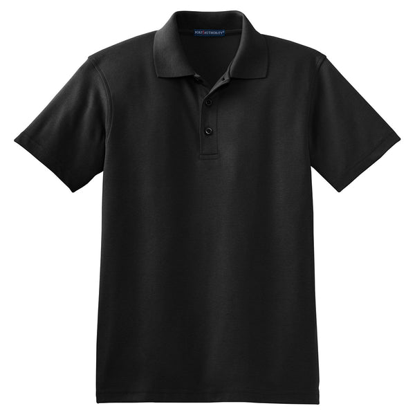 Port Authority Men’s Black Silk Touch Interlock Polo