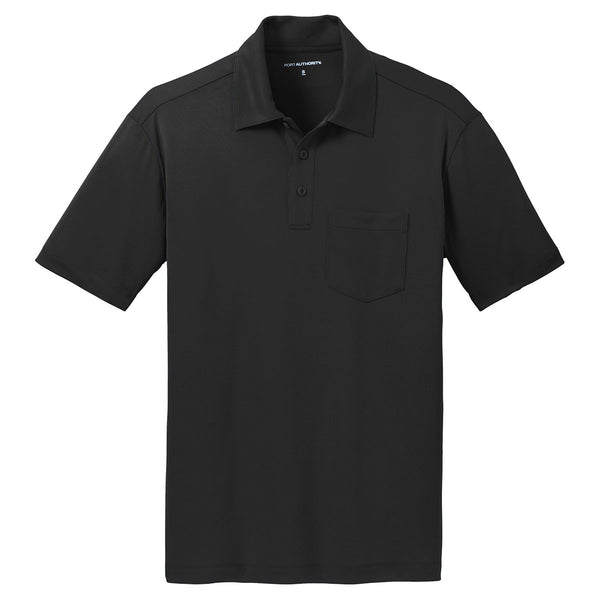 Port Authority Men’s Black Silk Touch Performance Pocket Polo