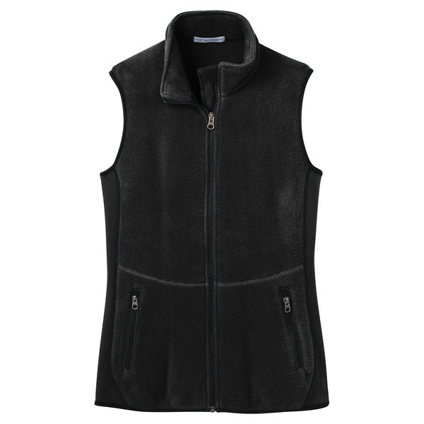 Port Authority Women’s Black/Black R-Tek Pro Fleece Full-Zip Vest