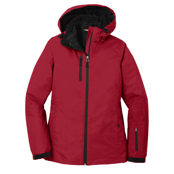 Port Authority Women’s Rich Red/Black Vortex Waterproof 3-in-1 Jacket