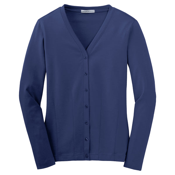 Port Authority Women’s Sapphire Blue Modern Stretch Cotton Cardigan